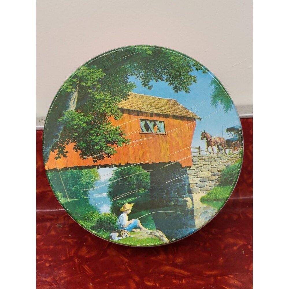 Vintage Cookie Tin Valley Brook Farms